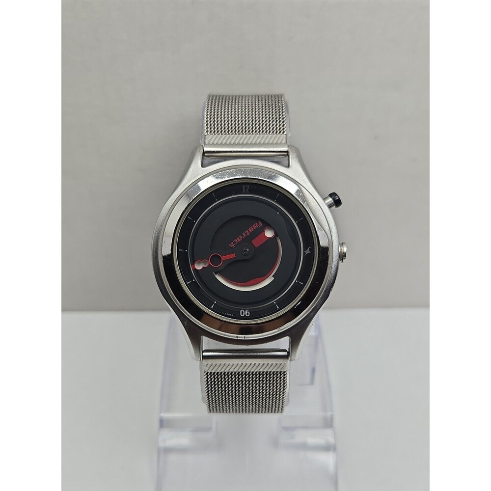 Fastrack Titan Quartz Watch Retro Futuristic Silver Mesh 50M Sport New Battery